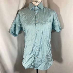Devred Woman's Coupe Adjustee Short Sleeve Button Down Shirt Sz L